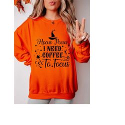 Halloween Coffee Sweatshirt, Halloween Hat Sweater, Funny Halloween Sweat, Halloween Witchy Outfit