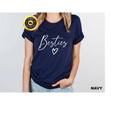 best friends shirt, besties heart shirt, best friend gift, besties tee, best friend tee gift, friends matching shirt, cu