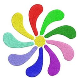 Single Flower-Flower Rainbow Embroidery Design