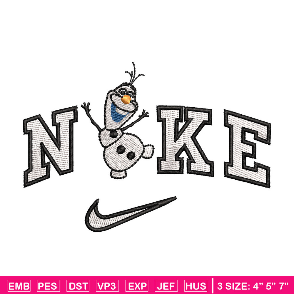Nike x olaf embroidery design, Disney embroidery, Nike design, Embroidery shirt, Embroidery file, Digital download.jpg