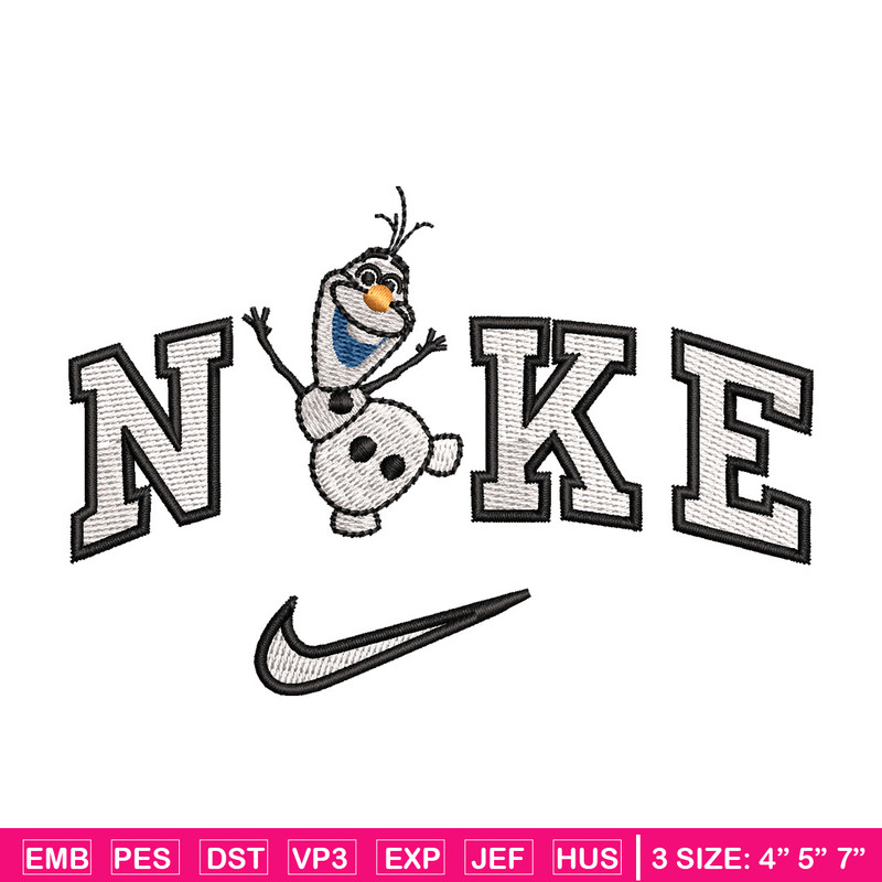 Nike x olaf embroidery design, Disney embroidery, Nike design, Embroidery shirt, Embroidery file, Digital download.jpg