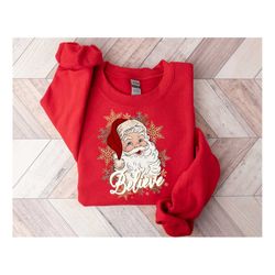 cute retro santa sweatshirt, vintage santa sweatshirt, retro christmas santa, holiday clothing women, christmas sweatshi