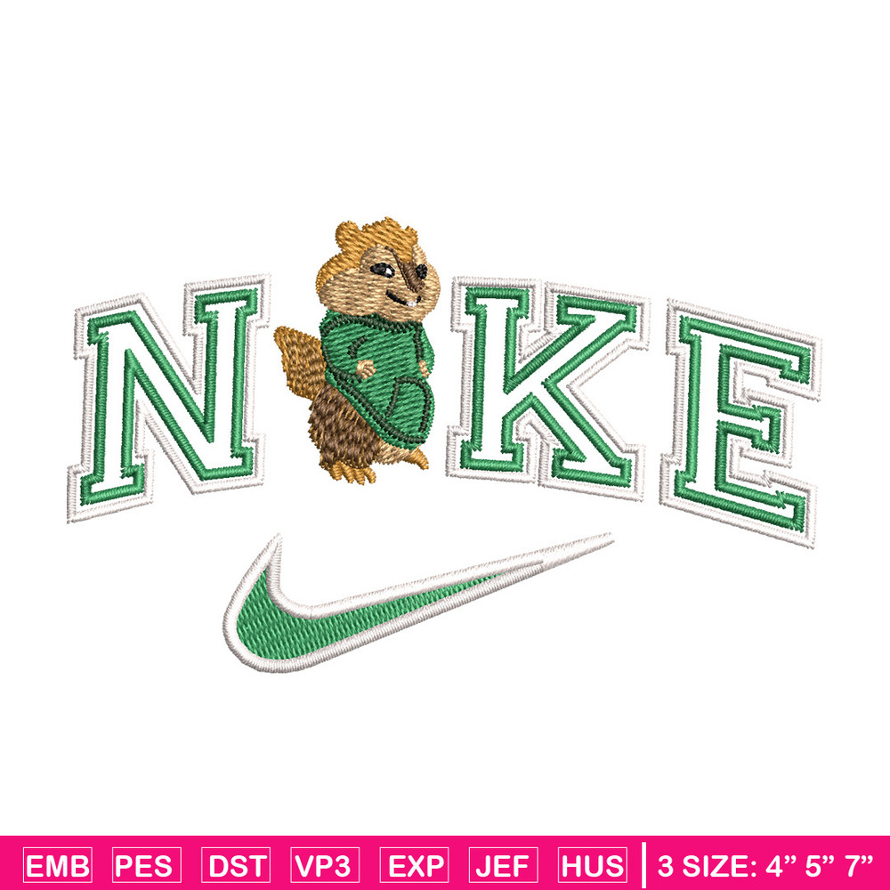 Nike x squirrel embroidery design, squirrel embroidery, Nike design, Embroidery shirt, Embroidery file,Digital download.jpg