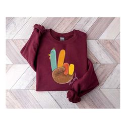 Peace Turkey Sweatshirt, Thanksgiving Turkey Shirt, Hello Thanksgiving Sweatshirt, Gift For Thanksgiving, Happy Thanksgi