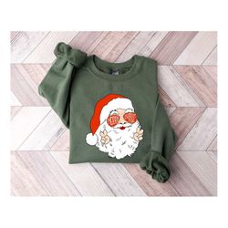santa claus sweatshirt, santa with sunglasses sweater, cool santa shirt, merry christmas t-shirt, funny christmas tee