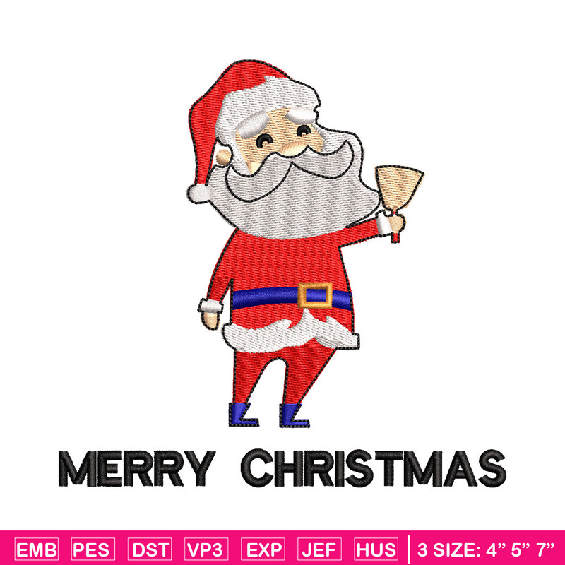 Satan ring bell embroidery design, Chrismas embroidery, Emb design, Embroidery shirt, Embroidery file, Digital download.jpg