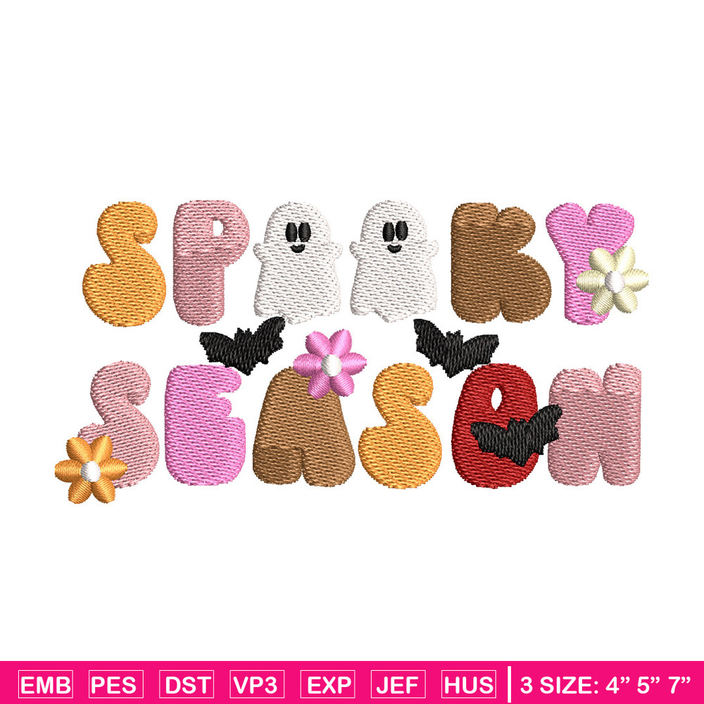 Spooky season embroidery design, Spooky embroidery, Embroidery file, Embroidery shirt, Emb design, Digital download.jpg