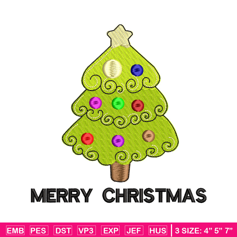 Tree chrismas embroidery design, Chrismas embroidery, Embroidery file, Embroidery shirt, Emb design,Digital download.jpg