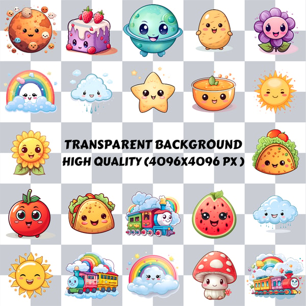 Kawaii Clipart, PNG, All Art, Kawaii digital, Card Making, | Inspire Uplift