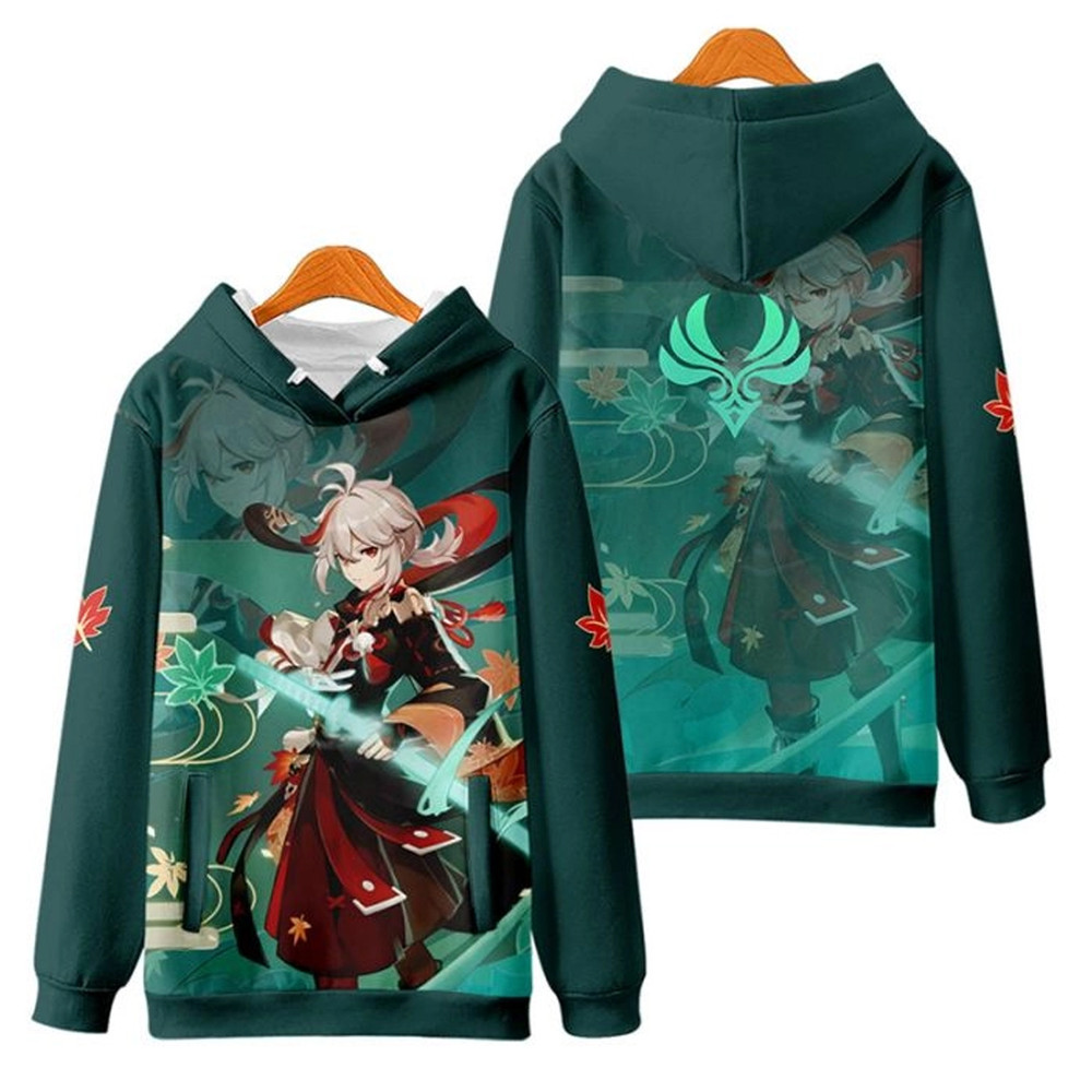 Kaedehara Kazuha Genshin Impact All Over Print 3D Hoodie Zip Hoodie, Genshin Impact Hoodie 3D Zip Hoodie Fleece Hoodie