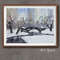 winter - snow - central park - bridge - city - light painting - watercolor painting - 2.jpg