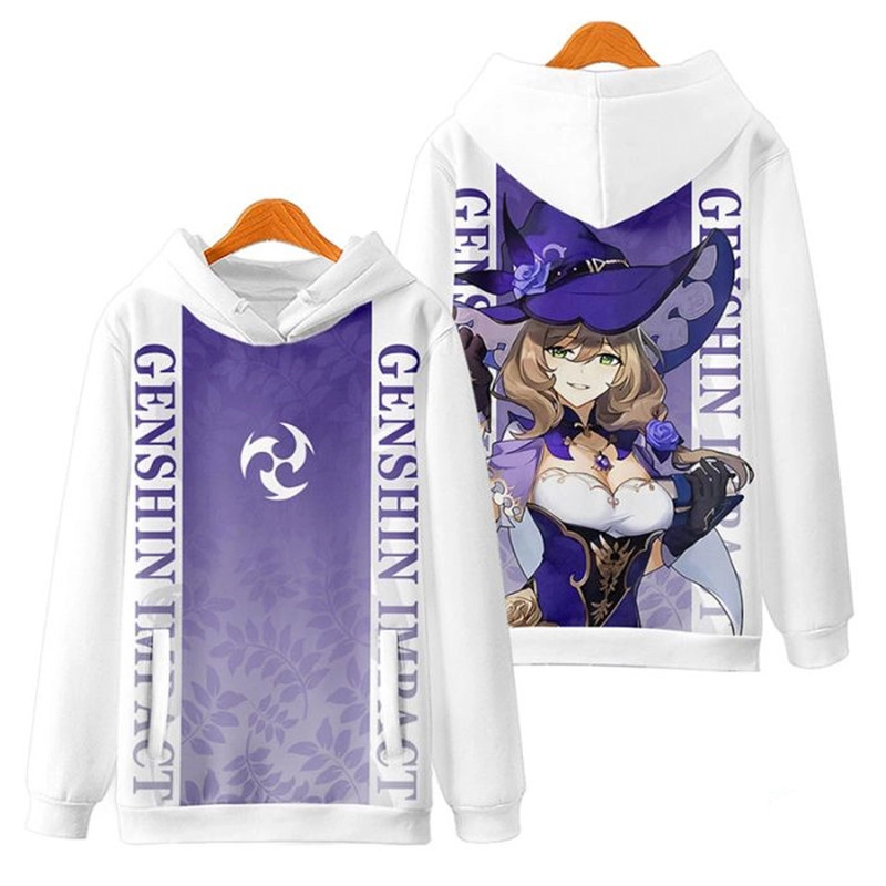 Lisa Genshin Impact All Over Print 3D Hoodie Zip Hoodie, Lisa Genshin Impact Hoodie 3D Zip Hoodie Fleece Hoodie