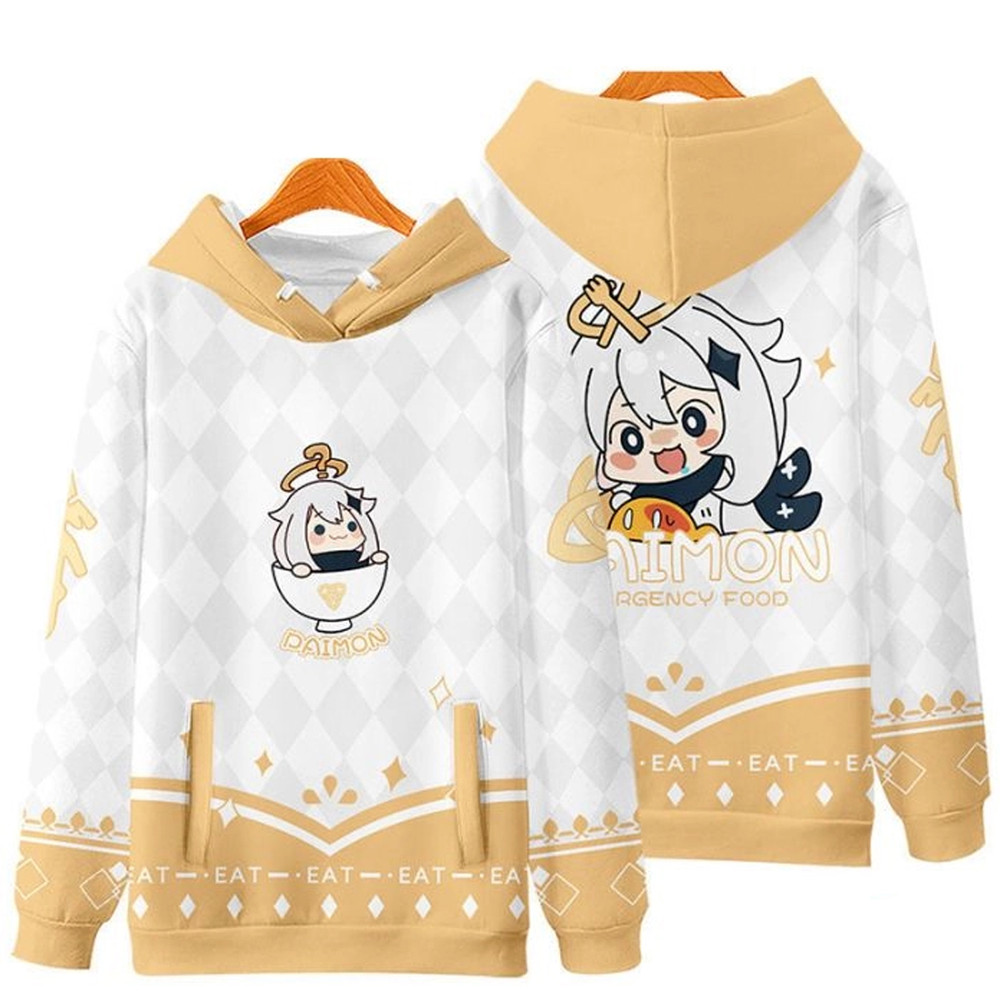 Paimon Genshin Impact All Over Print 3D Hoodie Zip Hoodie, Paimon Genshin Impact Hoodie 3D Zip Hoodie Fleece Hoodie