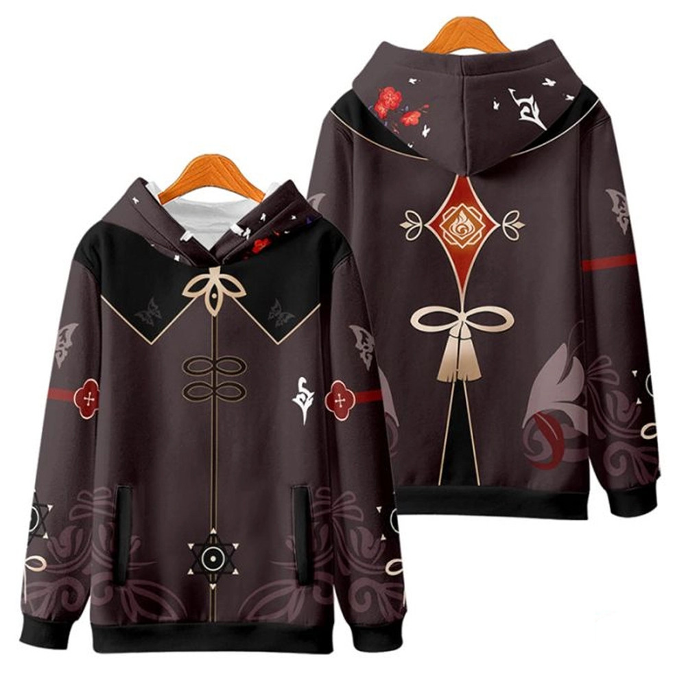 Hutao Genshin Impact All Over Print 3D Hoodie Zip Hoodie, Hutao Genshin Impact Hoodie 3D Zip Hoodie Fleece Hoodie
