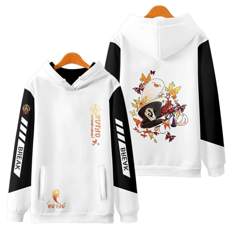 Hutao Genshin Impact All Over Print 3D Hoodie Zip Hoodie, Hutao Genshin Impact Hoodie 3D Zip Hoodie Fleece Hoodie