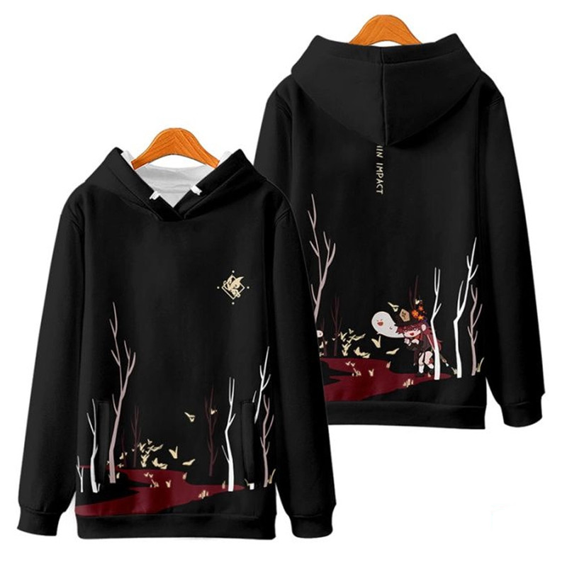 Hutao Genshin Impact All Over Print 3D Hoodie Zip Hoodie, Hutao Genshin Impact Hoodie 3D Zip Hoodie Fleece Hoodie
