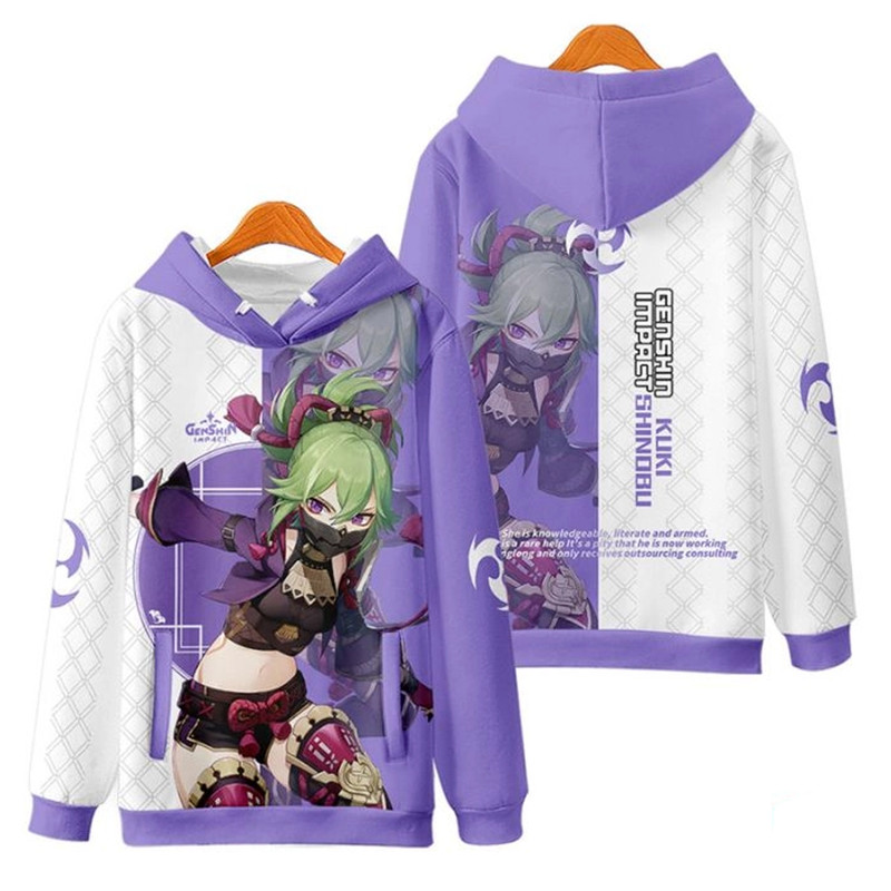 Kuninuki Genshin Impact All Over Print 3D Hoodie Zip Hoodie, Kuninuki Genshin Impact Hoodie 3D Zip Hoodie Fleece Hoodie
