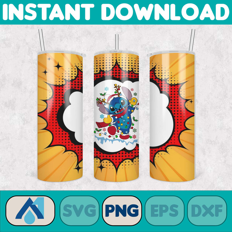 Christmas Stitch Tumbler Wrap, Stitch Sublimation Designs, 20 oz Stitch Tumbler, Cartoon Christmas Tumbler PNG, Commercial Use (67).jpg