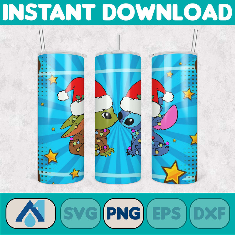 Christmas Stitch Tumbler Wrap, Stitch Sublimation Designs, 20 oz Stitch Tumbler, Cartoon Christmas Tumbler PNG, Commercial Use (68).jpg