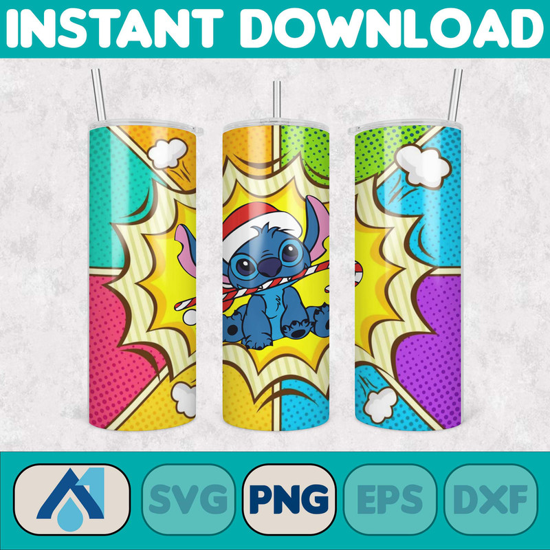 Christmas Stitch Tumbler Wrap, Stitch Sublimation Designs, 20 oz Stitch Tumbler, Cartoon Christmas Tumbler PNG, Commercial Use (70).jpg