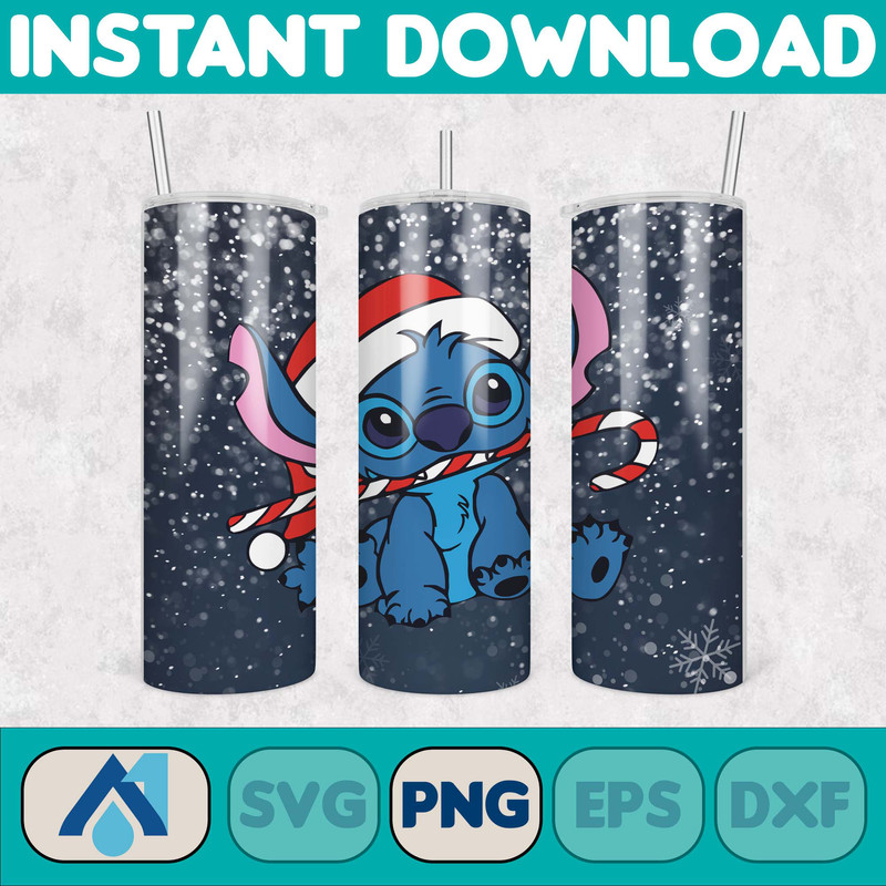 Christmas Stitch Tumbler Wrap, Stitch Sublimation Designs, 20 oz Stitch Tumbler, Cartoon Christmas Tumbler PNG, Commercial Use (86).jpg