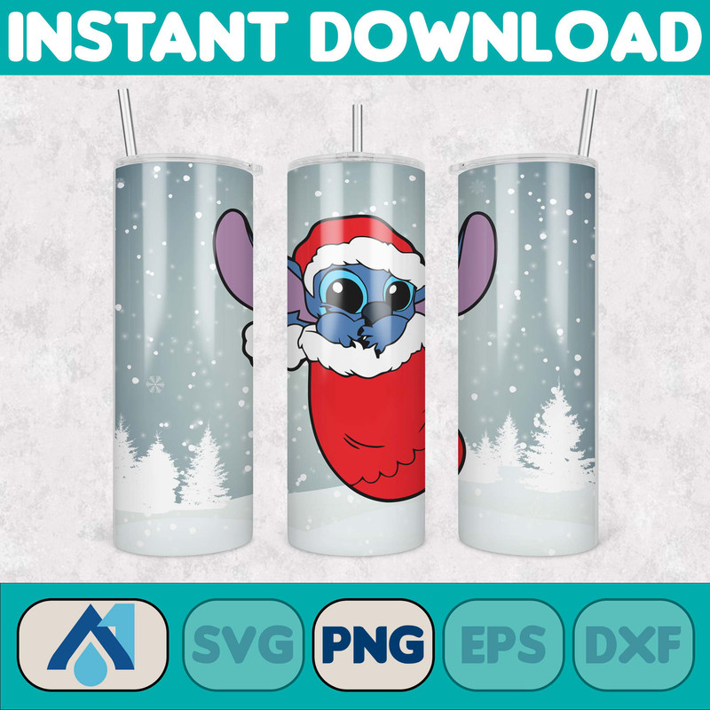 Christmas Stitch Tumbler Wrap, Stitch Sublimation Designs, 20 oz Stitch Tumbler, Cartoon Christmas Tumbler PNG, Commercial Use (88).jpg