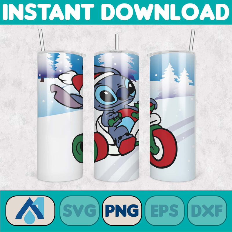 Christmas Stitch Tumbler Wrap, Stitch Sublimation Designs, 20 oz Stitch Tumbler, Cartoon Christmas Tumbler PNG, Commercial Use (97).jpg