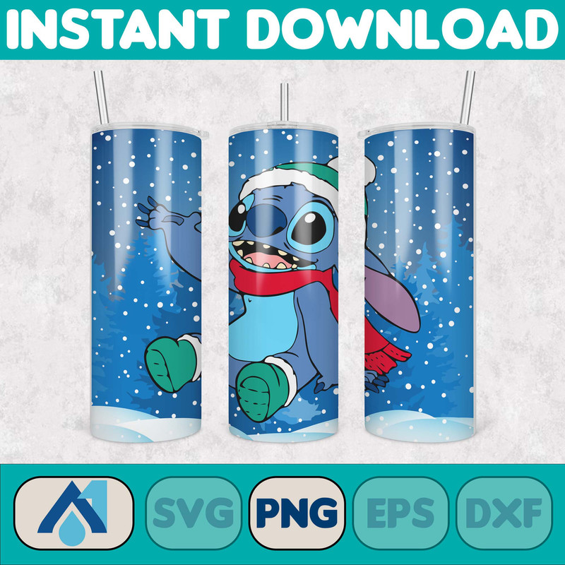 Christmas Stitch Tumbler Wrap, Stitch Sublimation Designs, 20 oz Stitch Tumbler, Cartoon Christmas Tumbler PNG, Commercial Use (106).jpg