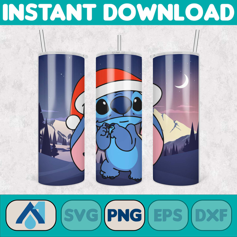 Christmas Stitch Tumbler Wrap, Stitch Sublimation Designs, 20 oz Stitch Tumbler, Cartoon Christmas Tumbler PNG, Commercial Use (108).jpg