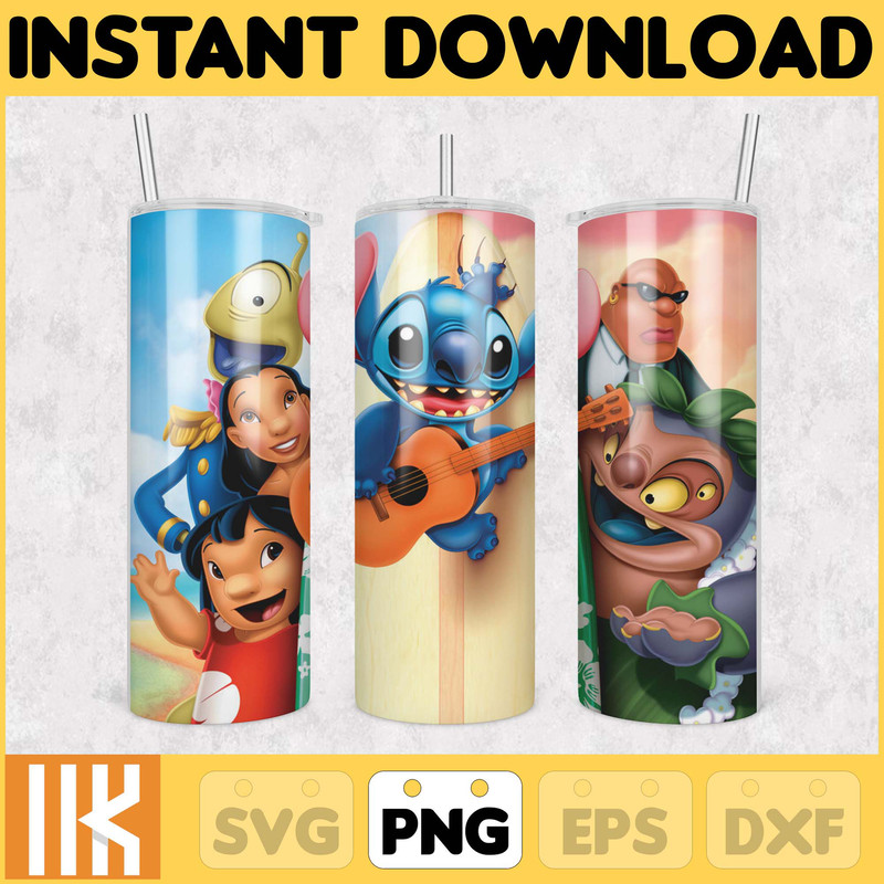 Lilo And Stitch Tumbler Wrap, 20 oz Lilo Tumbler PNG Image Sublimation, Stitch Tumbler Tumbler Cup, Cartoon Tumbler Wrap Design (1).jpg