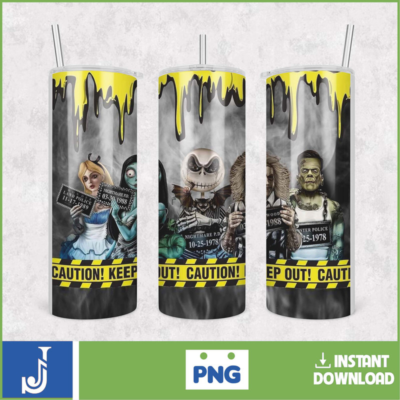Horror Movies Characters Tumbler, Halloween Tumbler PNG, 20oz Skinny Tumbler, Scary Tumbler Wrap, Sublimation Designs (1).jpg