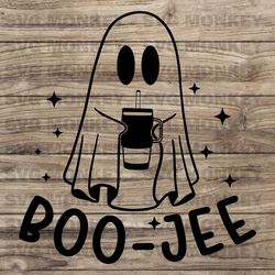 boo jee boujee svg png eps dxf cut file, cute ghost with tumbler, halloween svg, fall and halloween, svg eps dxf png