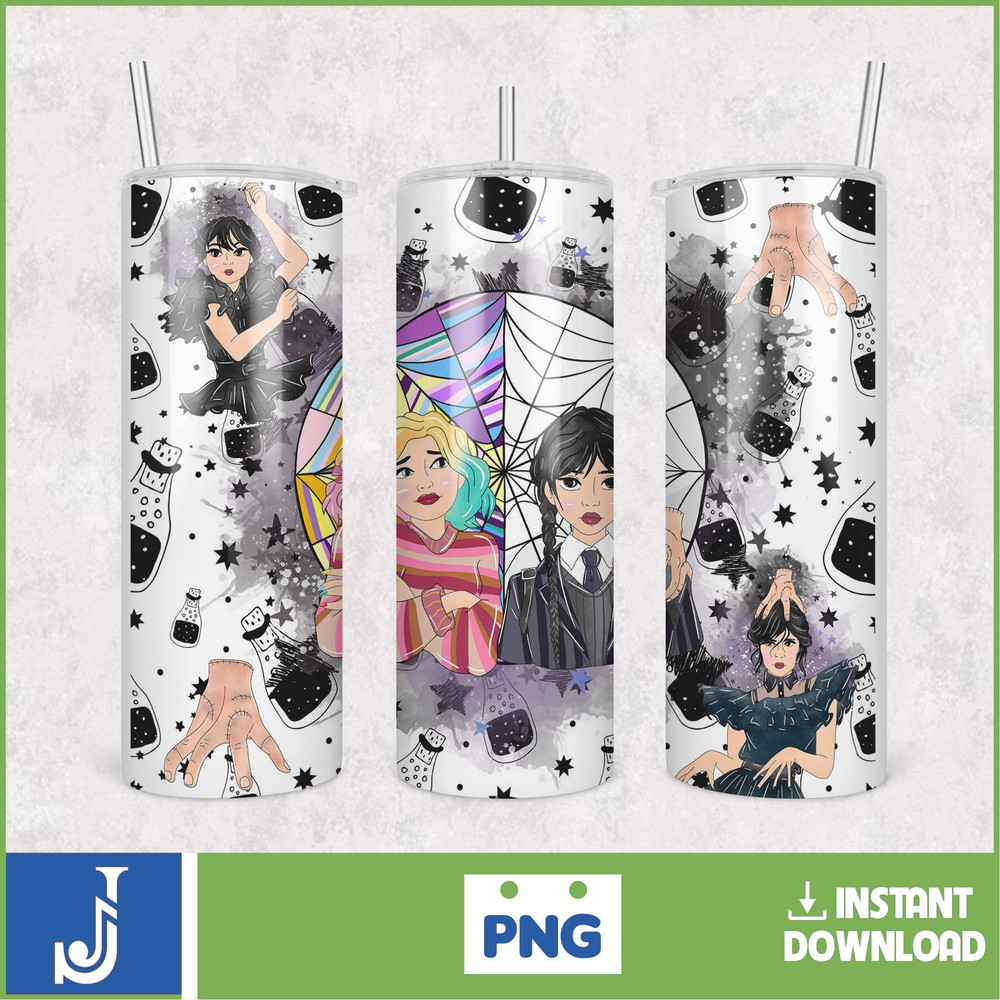 Horror Movies Characters Tumbler, Halloween Tumbler PNG, 20oz Skinny Tumbler, Scary Tumbler Wrap, Sublimation Designs (37).jpg