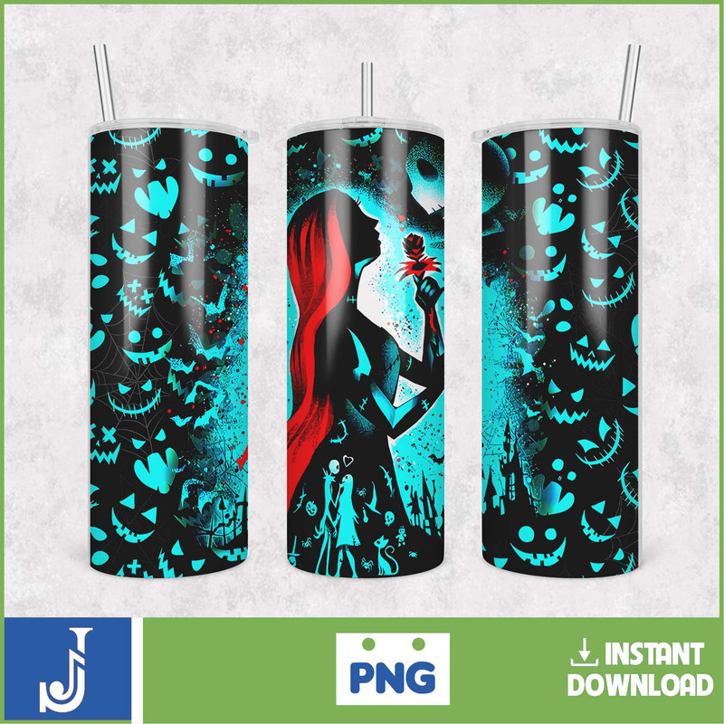 The Nightmare Before Christmas Tumbler Wrap, Instant Download 20Oz Tumbler PNG Wraps Design, Digital 20Oz Skinny Tumbler (2).jpg