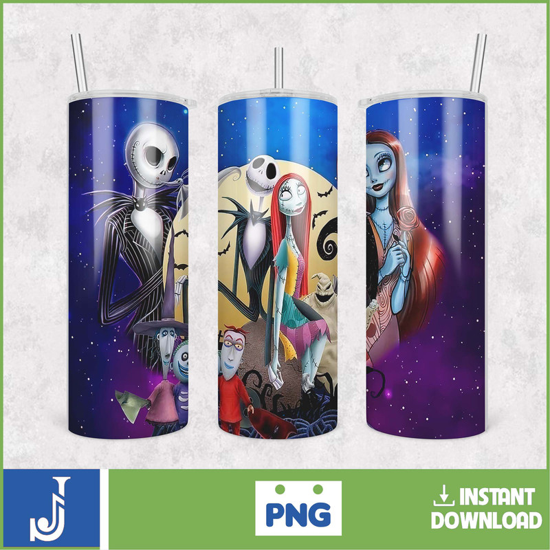 The Nightmare Before Christmas Tumbler Wrap, Instant Download 20Oz Tumbler PNG Wraps Design, Digital 20Oz Skinny Tumbler (9).jpg