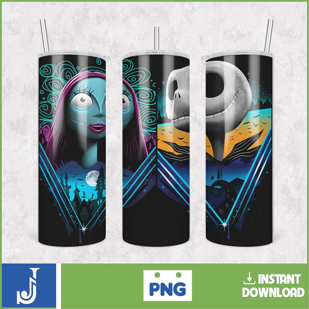 The Nightmare Before Christmas Tumbler Wrap, Instant Download 20Oz Tumbler PNG Wraps Design, Digital 20Oz Skinny Tumbler (10).jpg