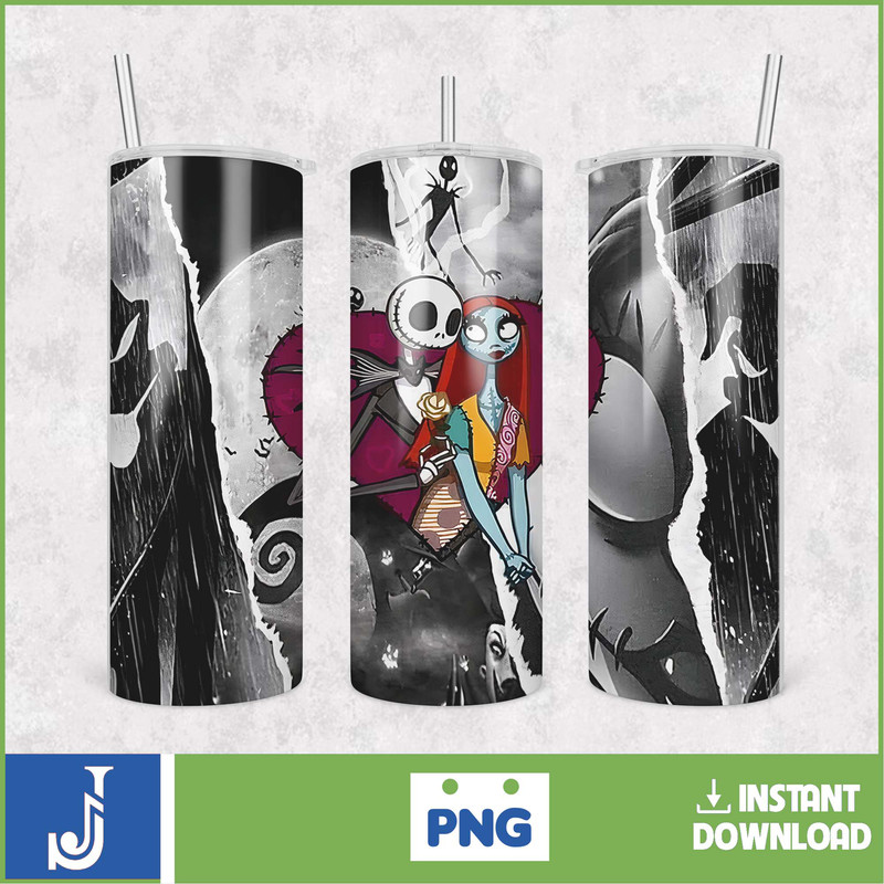 The Nightmare Before Christmas Tumbler Wrap, Instant Download 20Oz Tumbler PNG Wraps Design, Digital 20Oz Skinny Tumbler (13).jpg