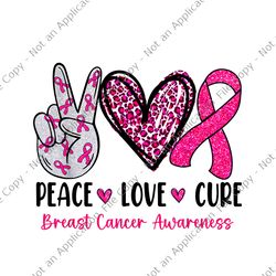 peace love cure pink ribbon breast cancer awareness png, peace love cure pink png, breast cancer awareness png