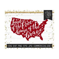 land of the free svg cut file, home of the brave svg, independence svg, 4th of july svg, 4th of july shirt, patriotic sv