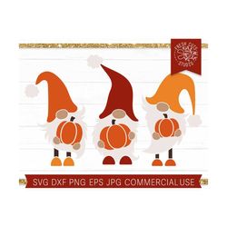 pumpkin gnomes svg fall gnome cut file for cricut, gnomies svg, gnome holding pumpkin, halloween gnomes, thanksgiving gn