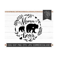 mama bear svg file, instant download, mom bear svg, baby bear svg, bear with cub svg, bear cub svg, mothers day svg, mam