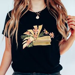 floral book lover shirt, flower shirt, book lover shirt, reading tee, read pretty book tee, gift for teacher