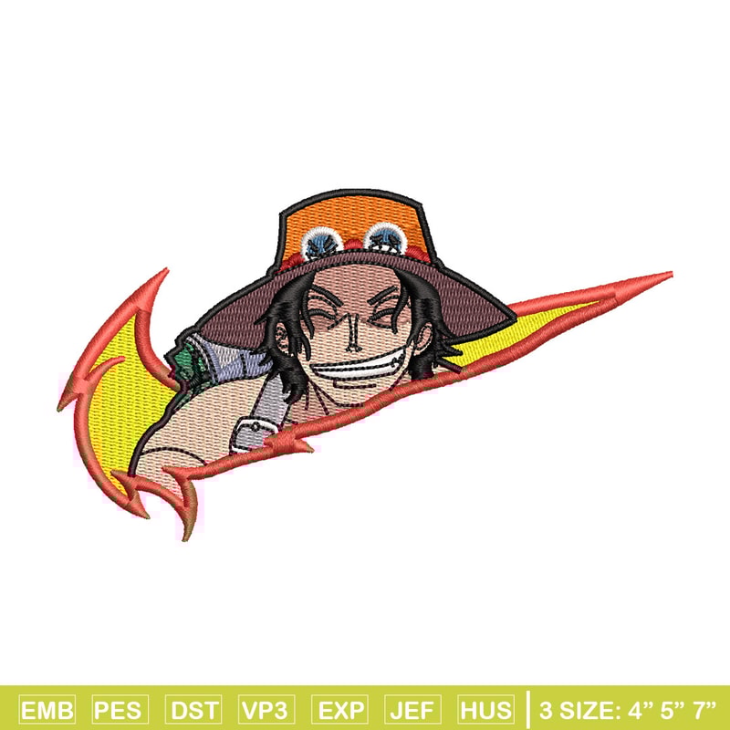 Ace box embroidery design, One piece embroidery, Nike design, Embroidery shirt, Embroidery file, Digital download.jpg