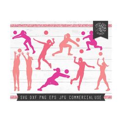 volleyball svg cut files, volleyball silhouettes svg, volleyball svg bundle, volleyball player silhouettes clipart cutti