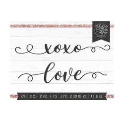 xoxo svg hand lettered love svg cut file for cricut, silhouette, instant download, valentine svg, valentine's day svg, w