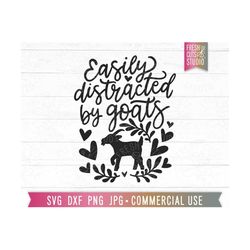 goat svg cricut, easily distracted by goats svg cut file, funny goat quote, goat farm svg, cute goat svg, girl goat svg,