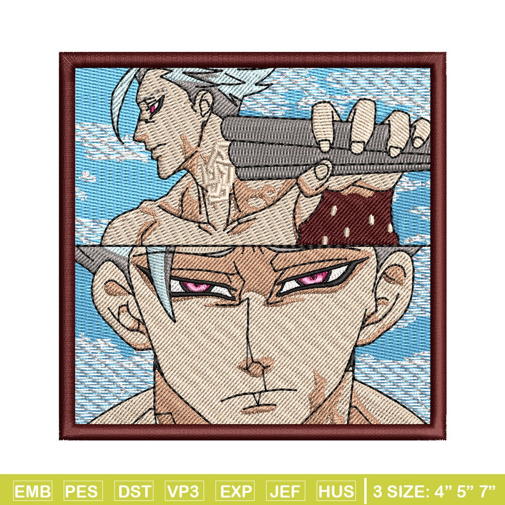 Ban rectangle embroidery design, Meliodas embroidery, Anime design, Embroidery shirt, Embroidery file, Digital download.jpg