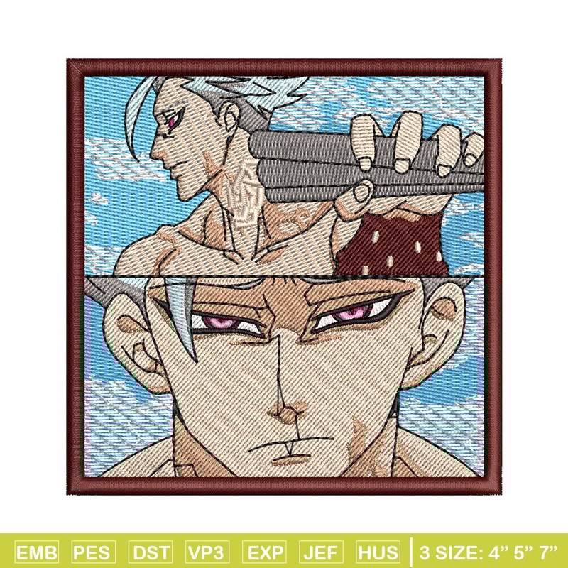 Ban rectangle embroidery design, Meliodas embroidery, Anime design, Embroidery shirt, Embroidery file, Digital download.jpg
