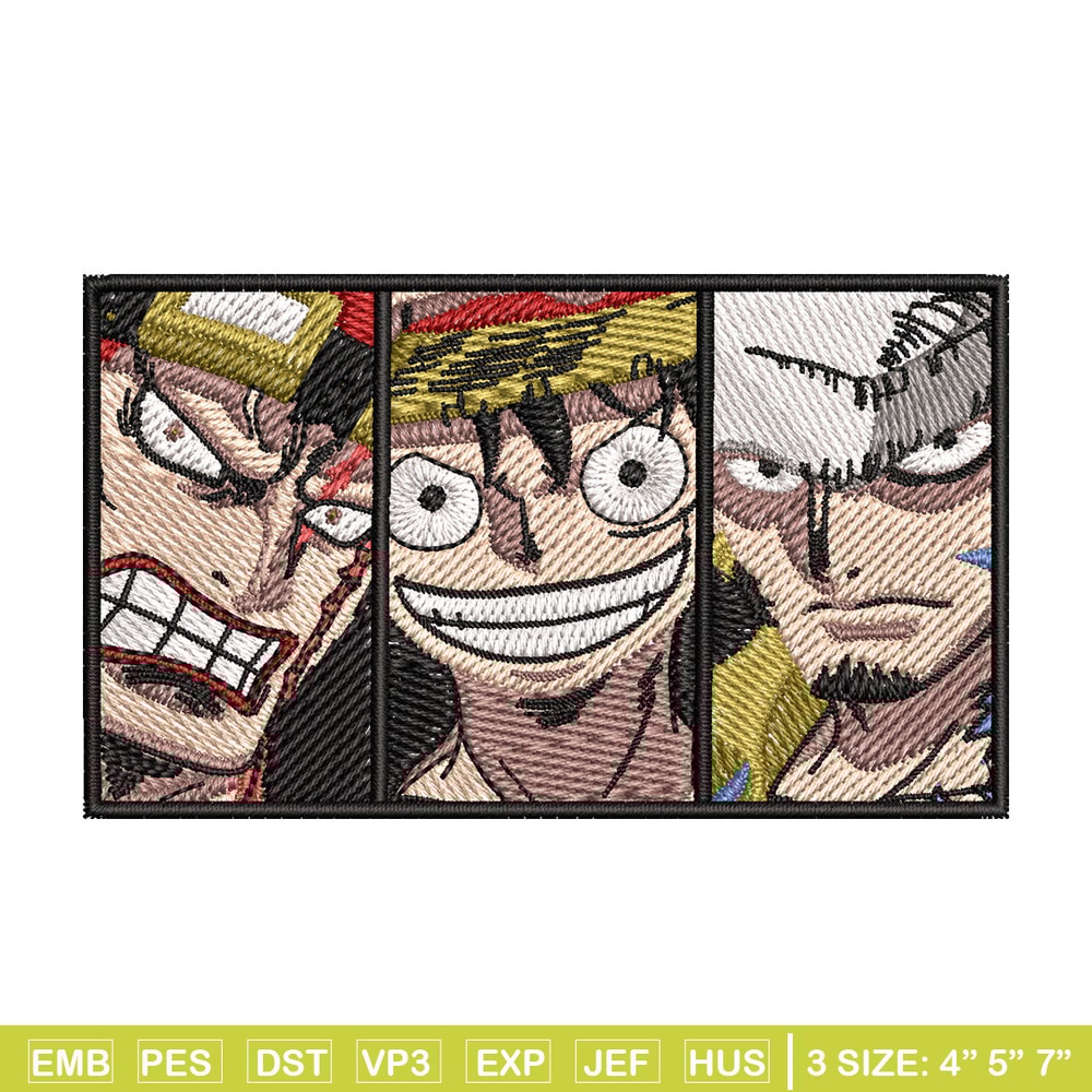 Big 3 priate embroidery design, One piece embroidery, Anime design, Embroidery shirt, Embroidery file,Digital download.jpg