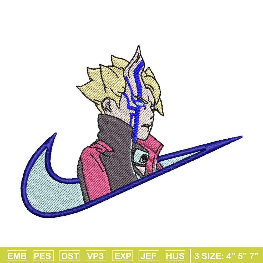 Boruto swoosh embroidery design, Naruto embroidery, Anime design, Embroidery shirt, Embroidery file,Digital download.jpg